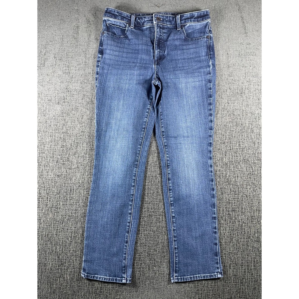 Talbots Straight Leg Jeans Womens 8P Blue Florence Wash Stretch Denim KH5741
